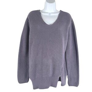 Pact Sweater Womens Medium Purple Organic Cotton Knit Casual FS-1486